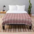 Vintage style plush blanket with bohemian moroccan-inspired design