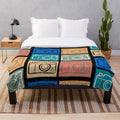 Soft and cozy plush blanket featuring a vintage camera design