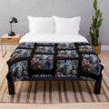 Vintage-style plush blanket featuring the fantasy character Astarion from Baldur's Gate