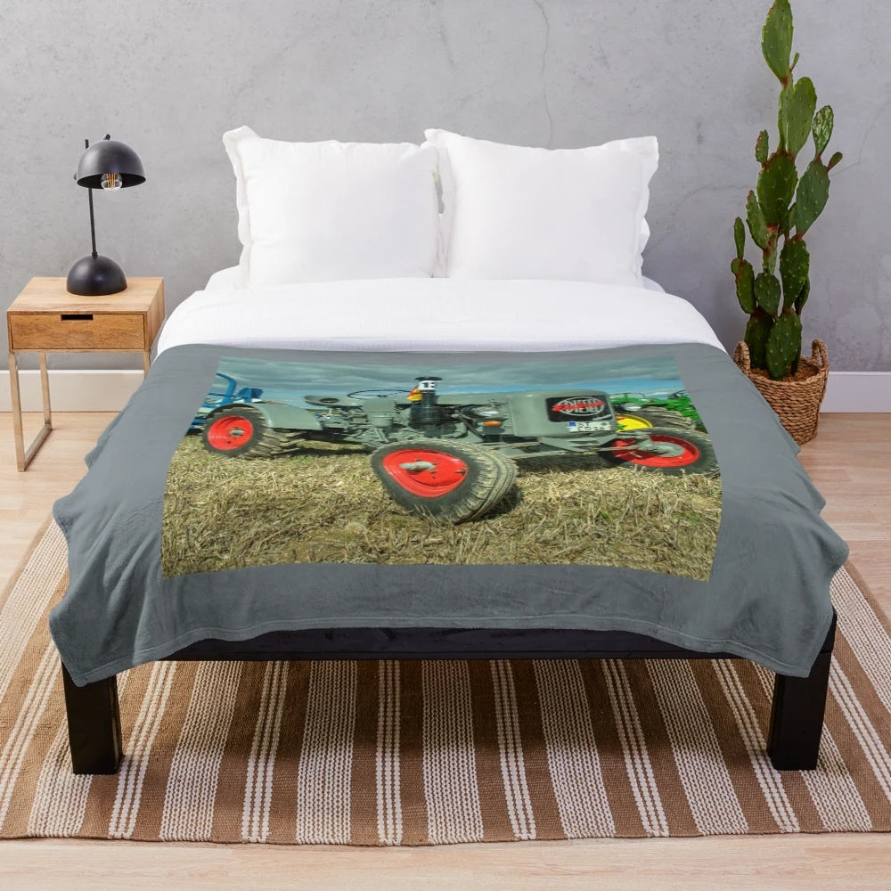 Eicher diesel tractor plush blanket