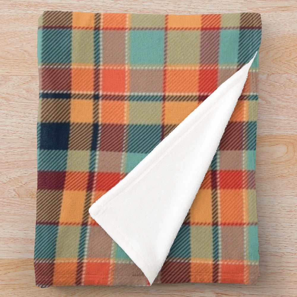 Vintage-style plaid tweed plush blanket