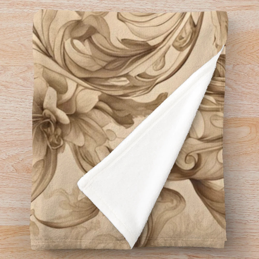 Vintage-inspired plush blanket with classic pattern design