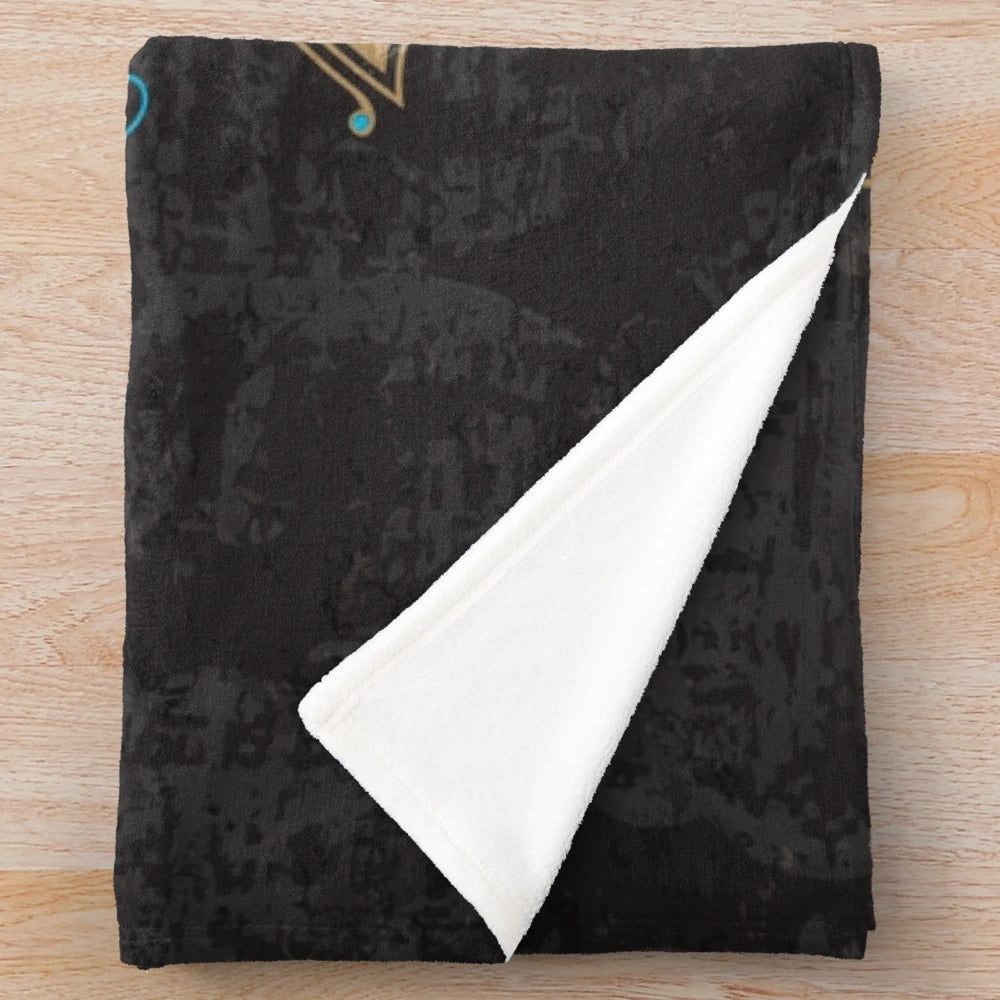 Vintage-inspired plush blanket featuring the Gentleman Jack emblem
