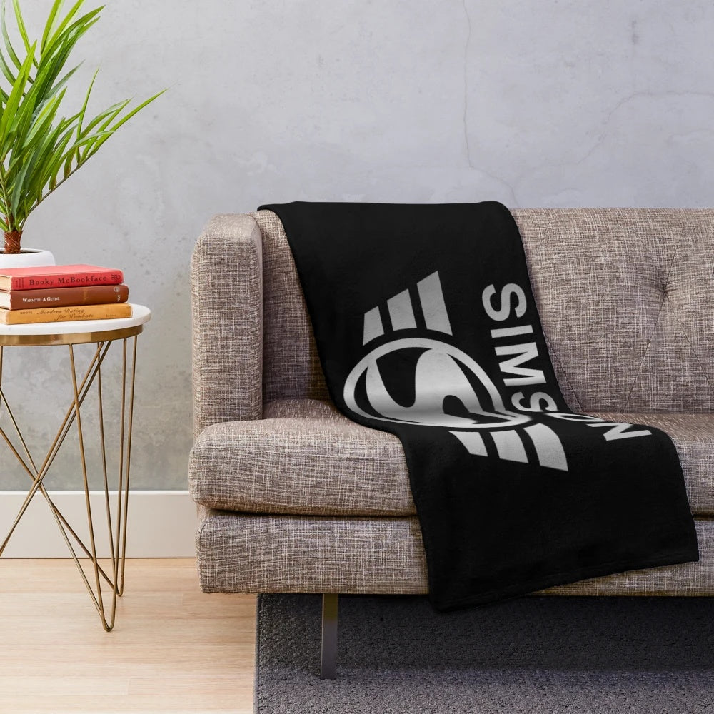 Vintage Simson plush blanket featuring classic motorcycle design