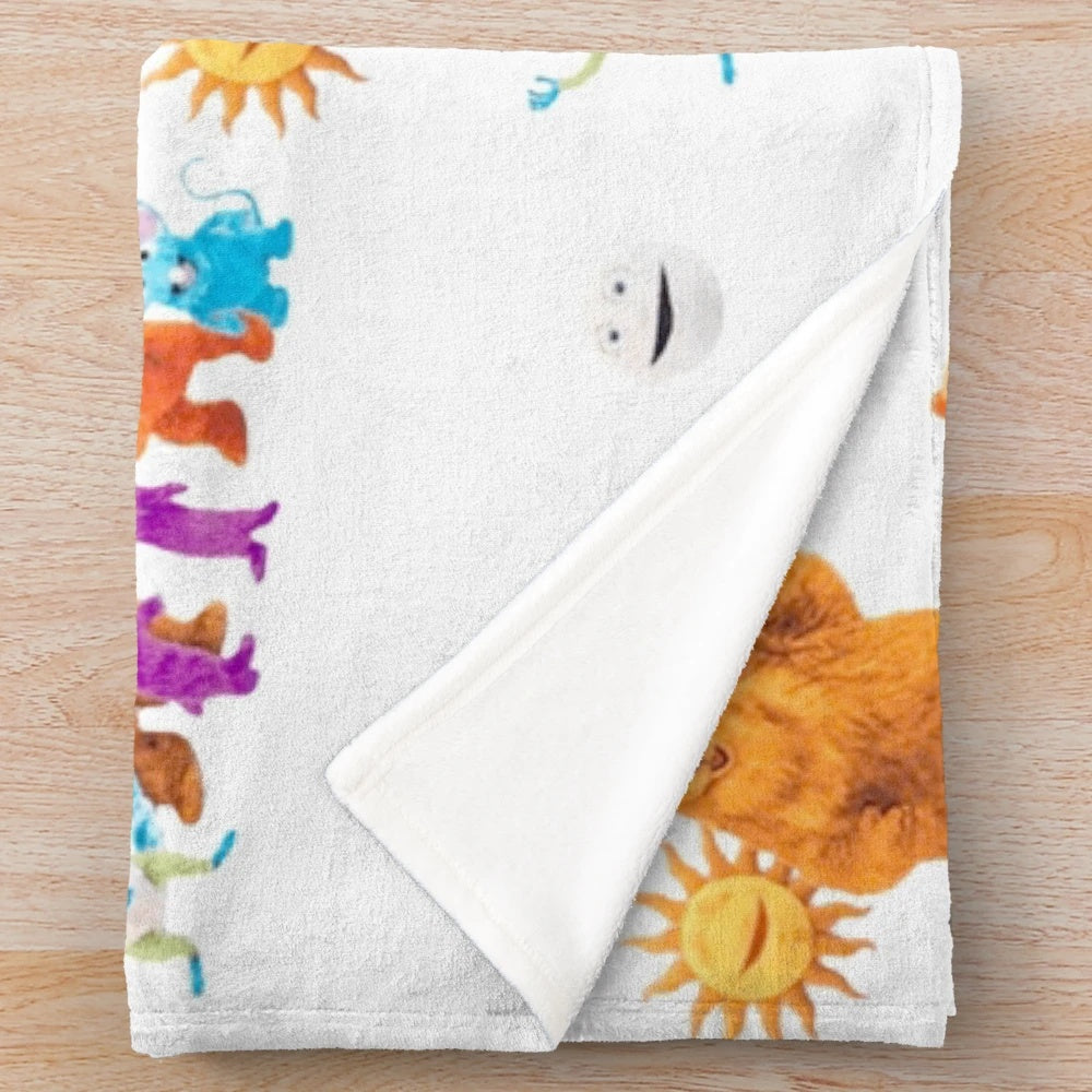 Soft and cuddly plush blanket with a vintage-inspired cartoon bear design
