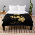 Vintage-inspired plush blanket featuring the ink demon from the video game Bendy and the Ink Machine