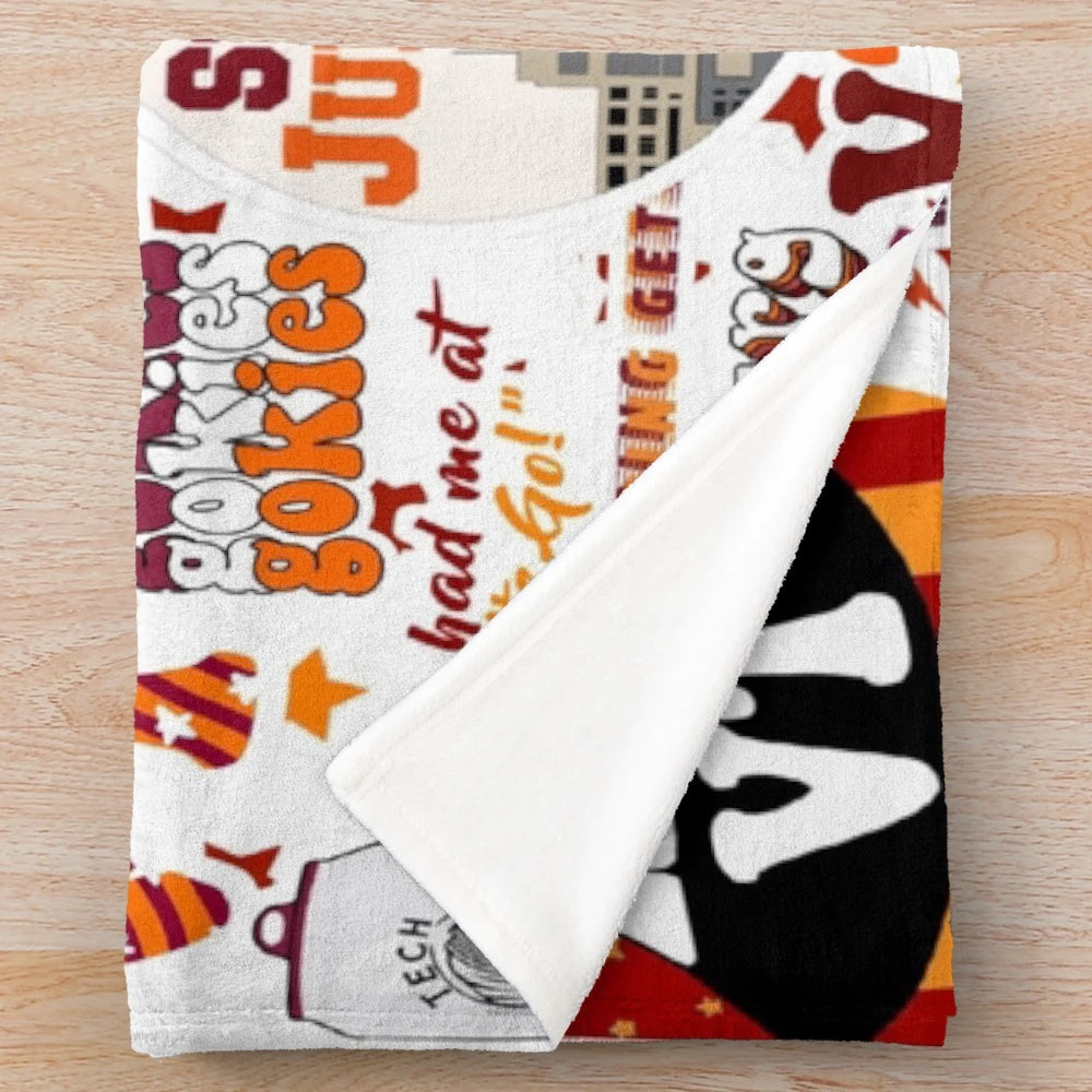 Soft and plush virginia tech themed blanket