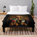 Adorable plush blanket featuring a Hungarian Vizsla dog portrait