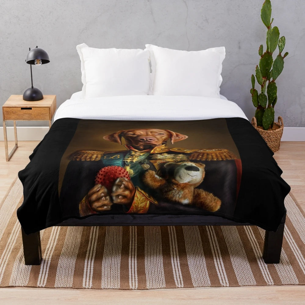 Adorable plush blanket featuring a Hungarian Vizsla dog portrait