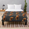 Vizsla puppy face on a plush, soft blanket