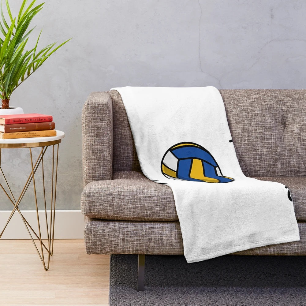 Soft and cozy plush blanket with a volleyball design