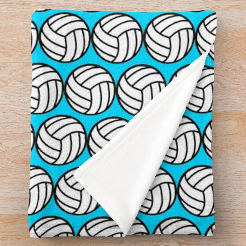 Volleyball Plush Blanket with Volleyball Design