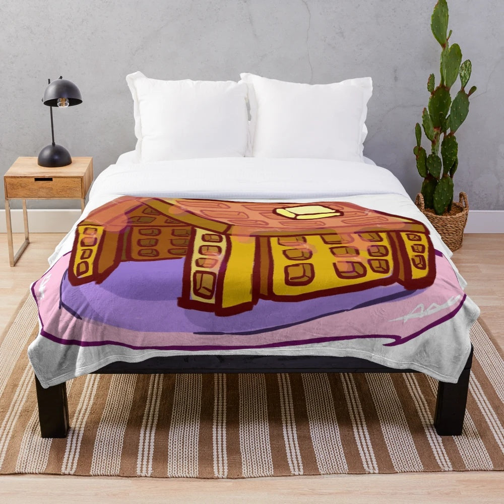 Waffle House plush blanket with a cozy, cute design