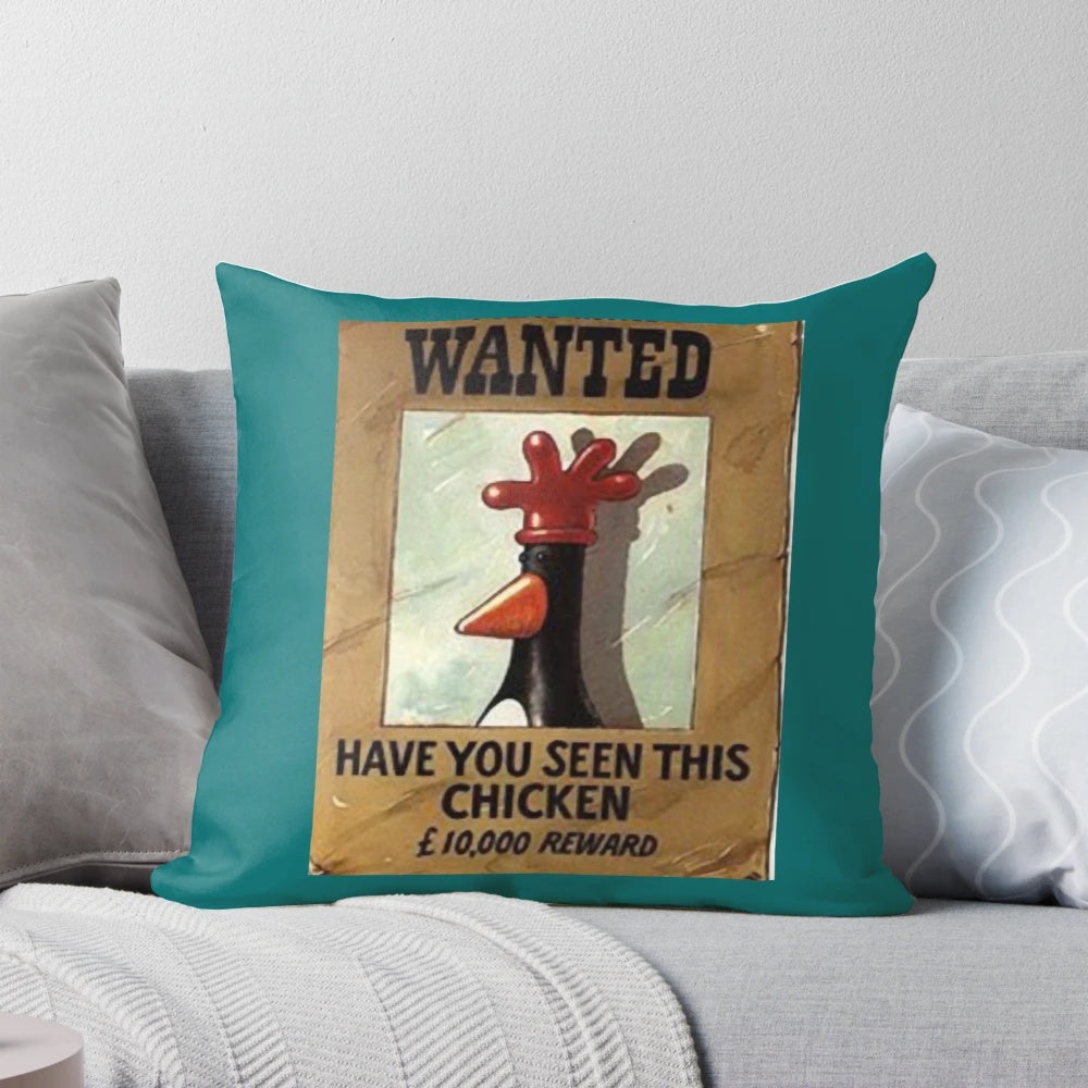 Plush Wallace and Gromit claymation pillow featuring the iconic duo from the beloved animated series