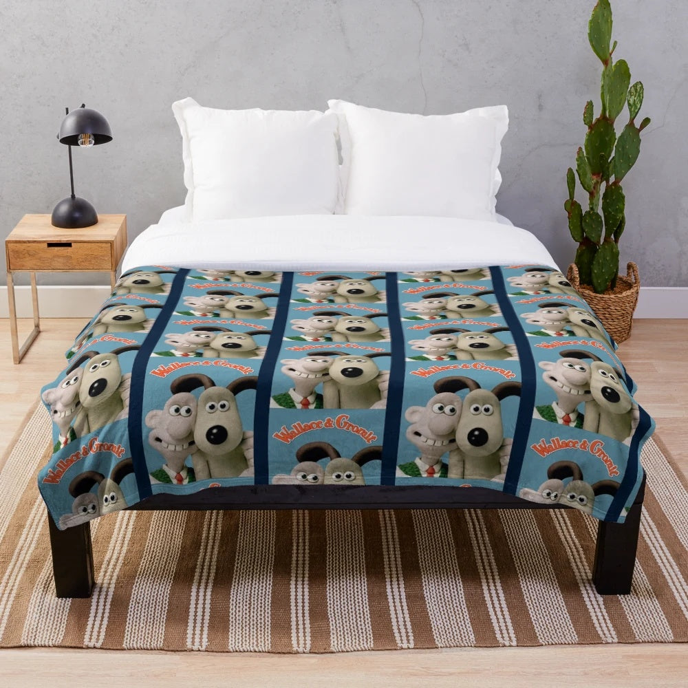 Wallace and Gromit themed plush blanket