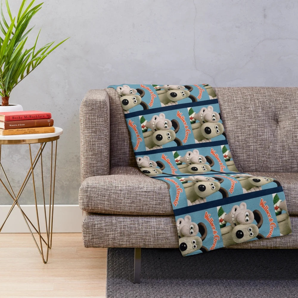 Wallace and Gromit themed plush blanket