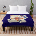Wally Darling art plush blanket with vintage cartoon and horror elements