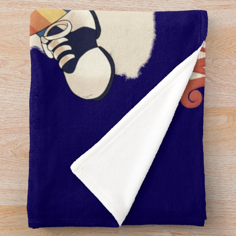 Wally Darling art plush blanket with vintage cartoon and horror elements