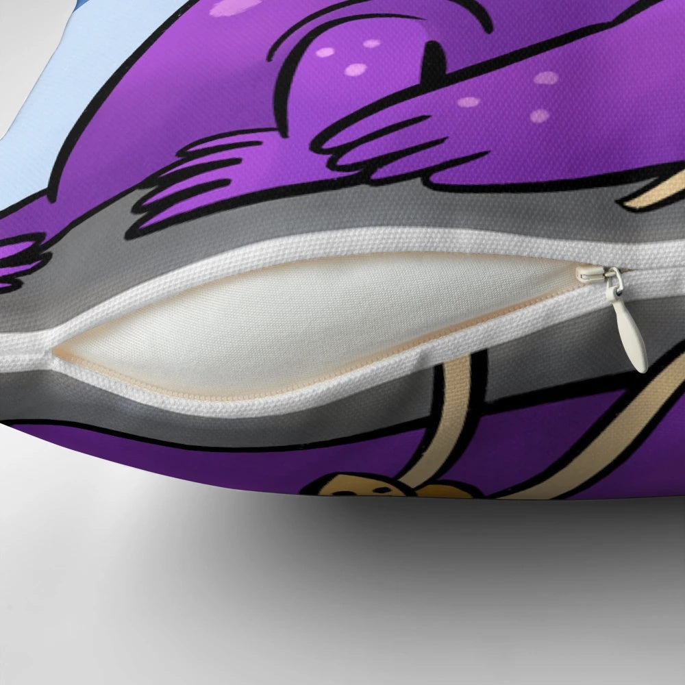 Two adorable cartoon walruses lounging on a pillow