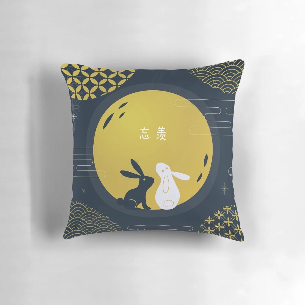 Soft and cuddly pillow in the shape of a bunny mask, inspired by the characters Wei Wuxian and Lan Wangji from the novel and drama series "The Untamed."