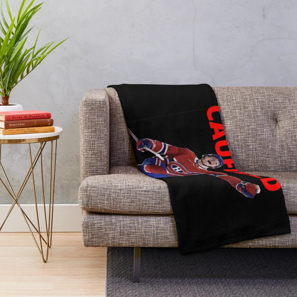 Goal Caufield plush blanket featuring the Montreal Canadiens star player