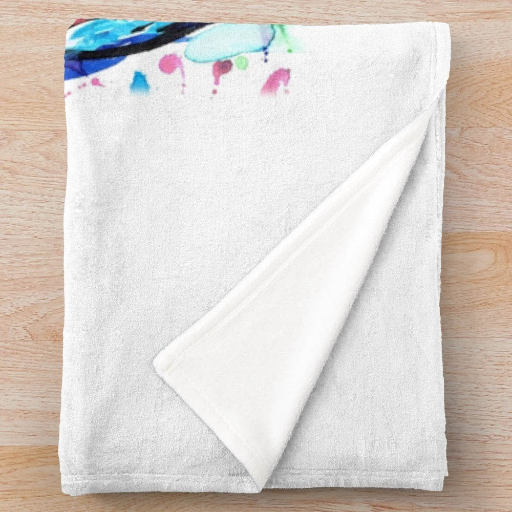 Soft, cuddly watercolor bulldog plush blanket