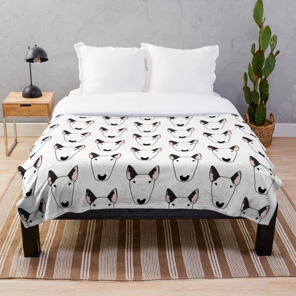 Watson the Bull Terrier Plush Blanket