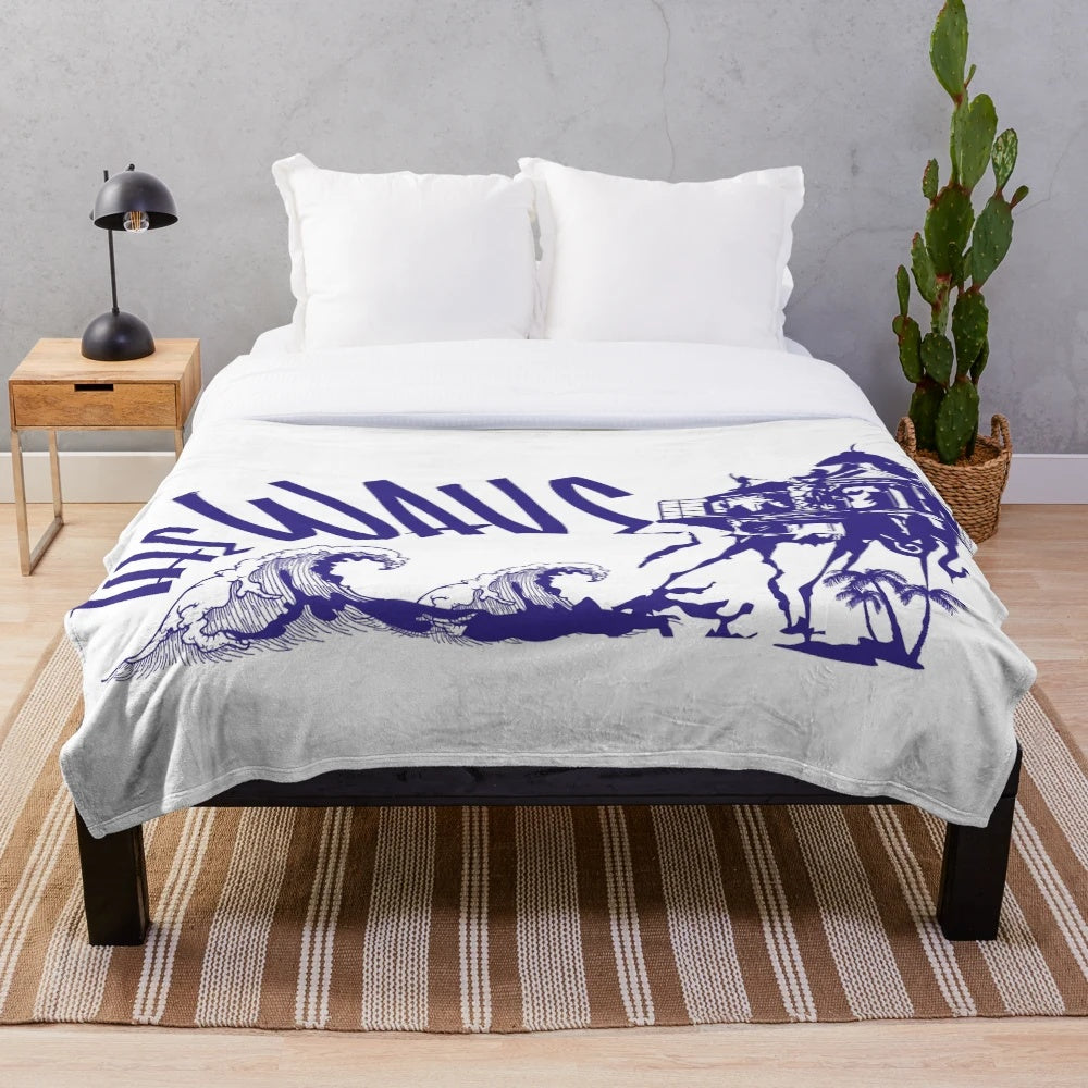 Plush wave-patterned blanket for relaxation and comfort