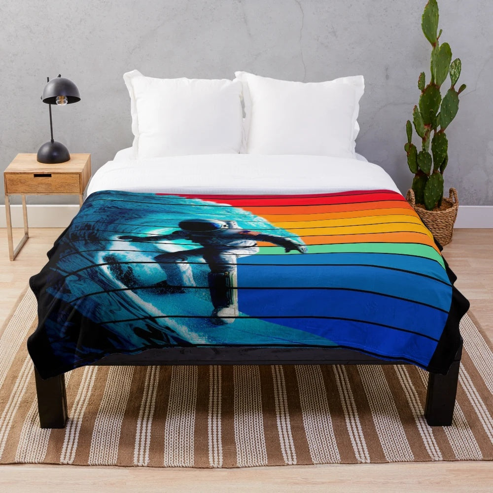 Plush blanket with wave pattern design
