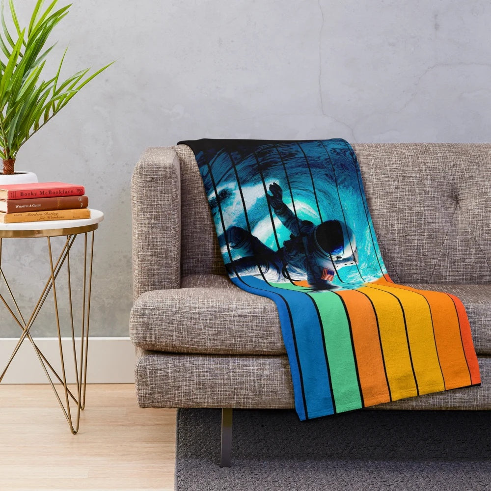 Plush blanket with wave pattern design