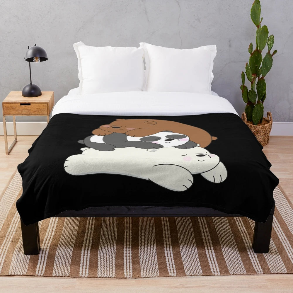 We Bare Bears Inspired Soft Plush Blanket