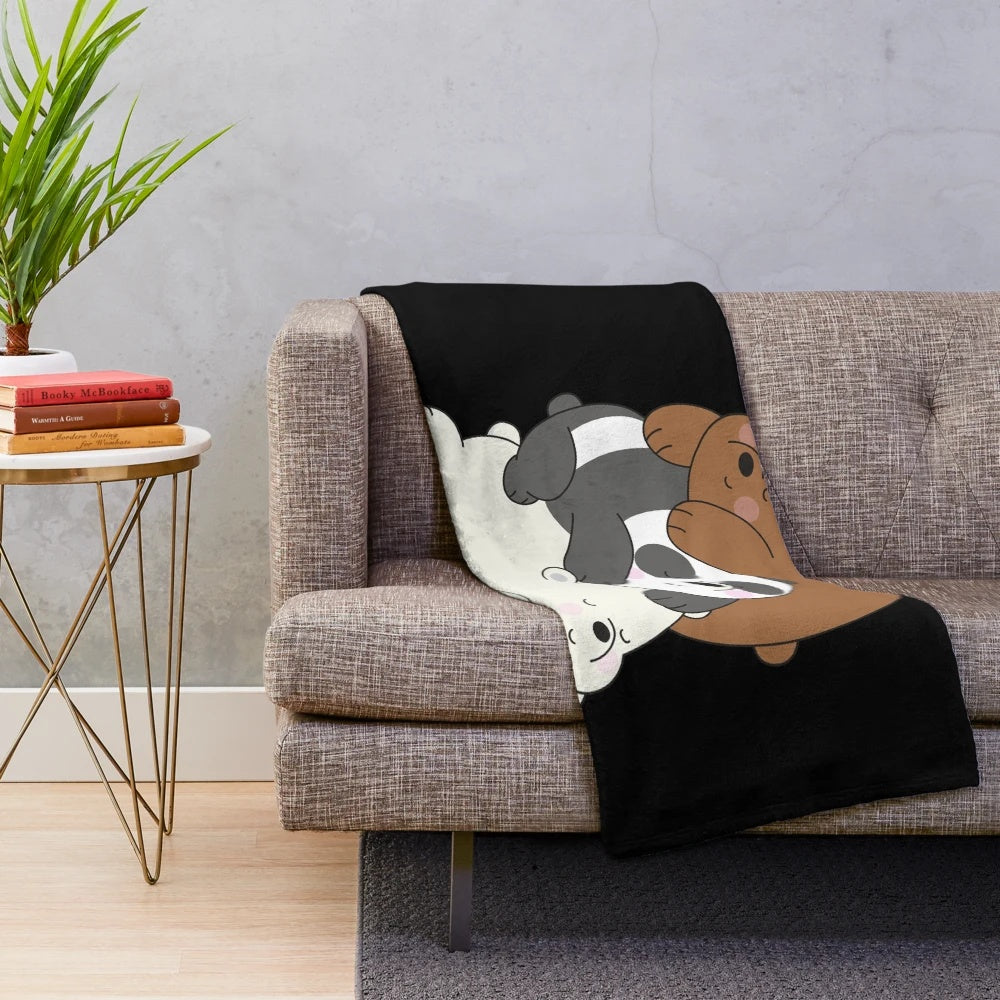 We Bare Bears Inspired Soft Plush Blanket