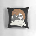 We Bare Bears character pillow featuring the three bear brothers - Panda, Ice Bear, and Grizzly.