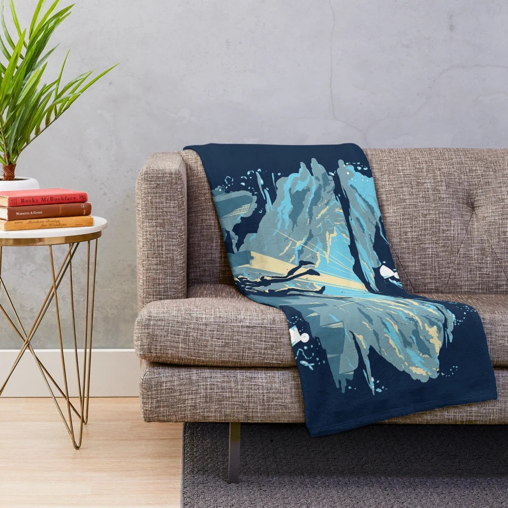 Cozy plush blanket featuring weather-inspired anime design