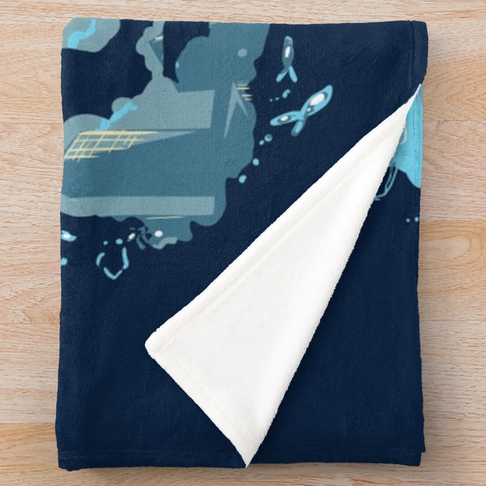 Cozy plush blanket featuring weather-inspired anime design