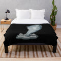 Plush weather-themed blanket with tornado, storm, and lightning graphics