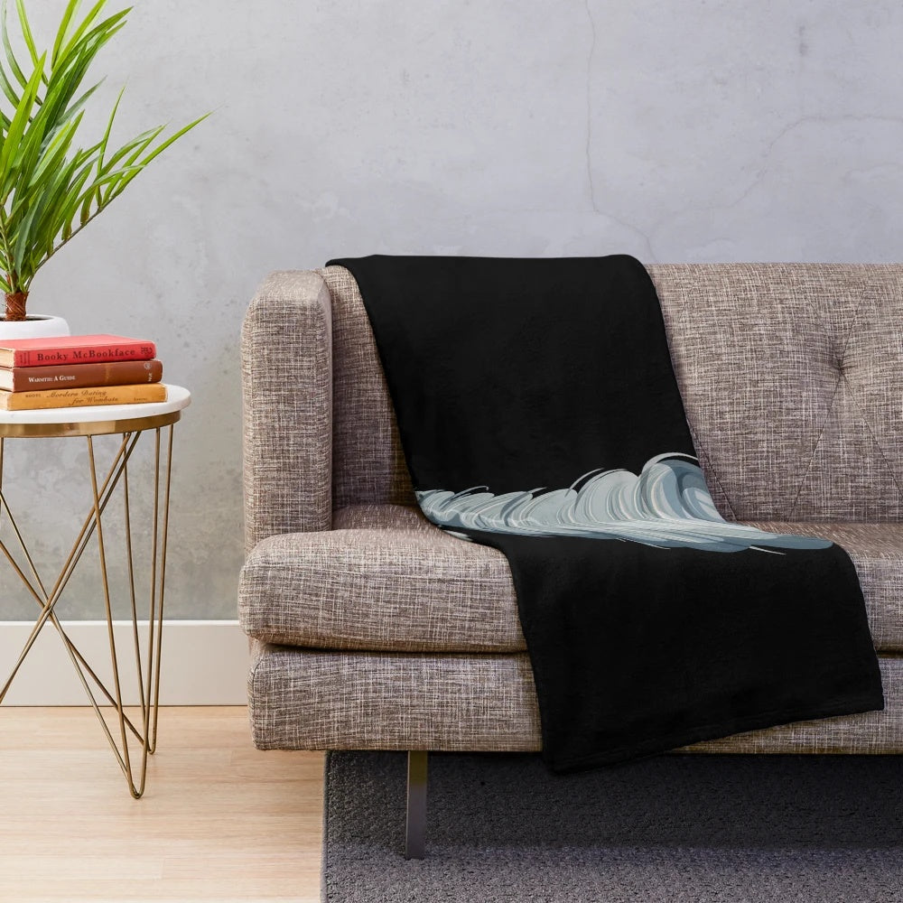 Plush weather-themed blanket with tornado, storm, and lightning graphics