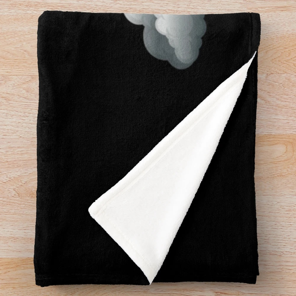 Plush weather-themed blanket with tornado, storm, and lightning graphics