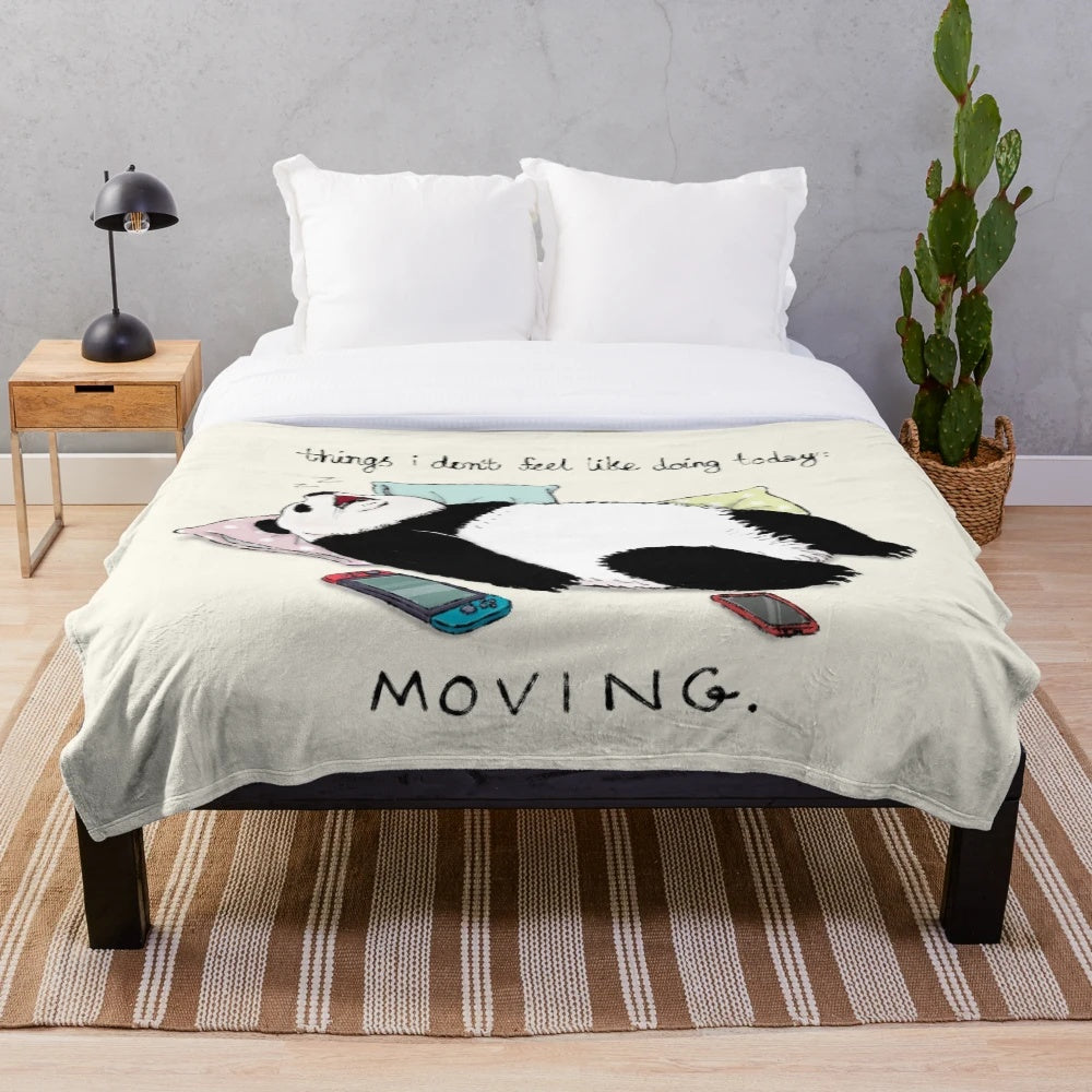 Panda-themed plush blanket for relaxing weekend plans