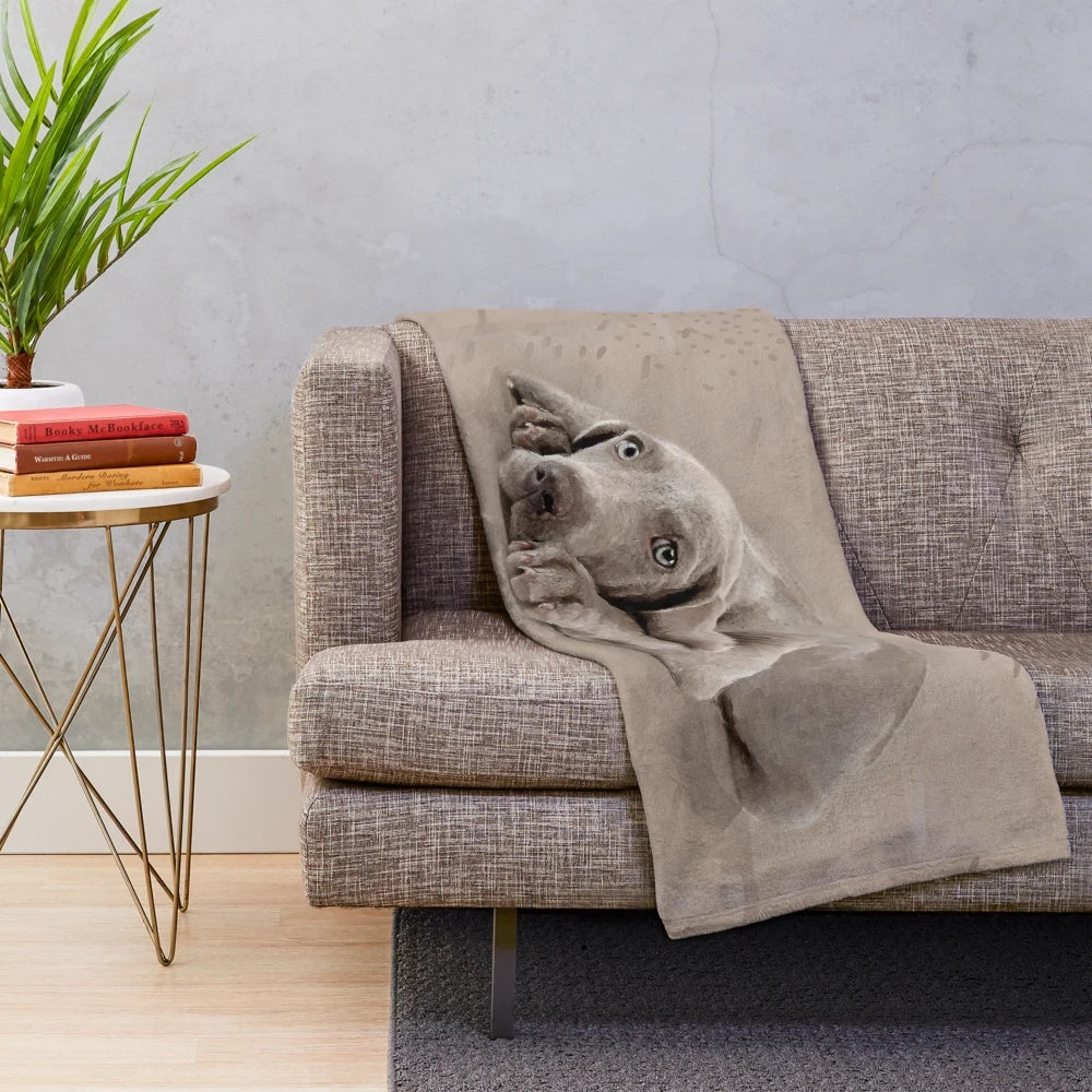 Soft and cuddly Weimaraner puppy plush blanket