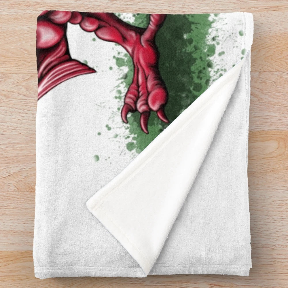 Soft, plush Welsh dragon blanket in the colors of the Welsh flag