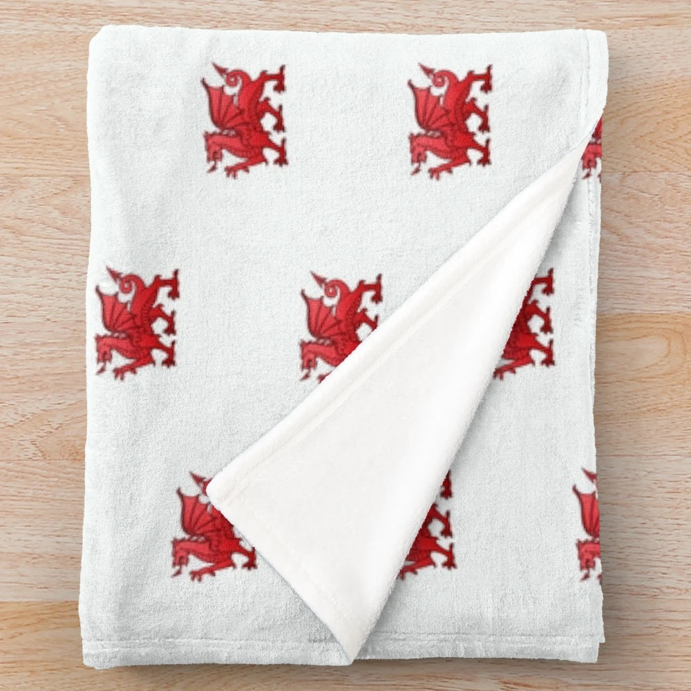 Red dragon plush blanket with leather texture