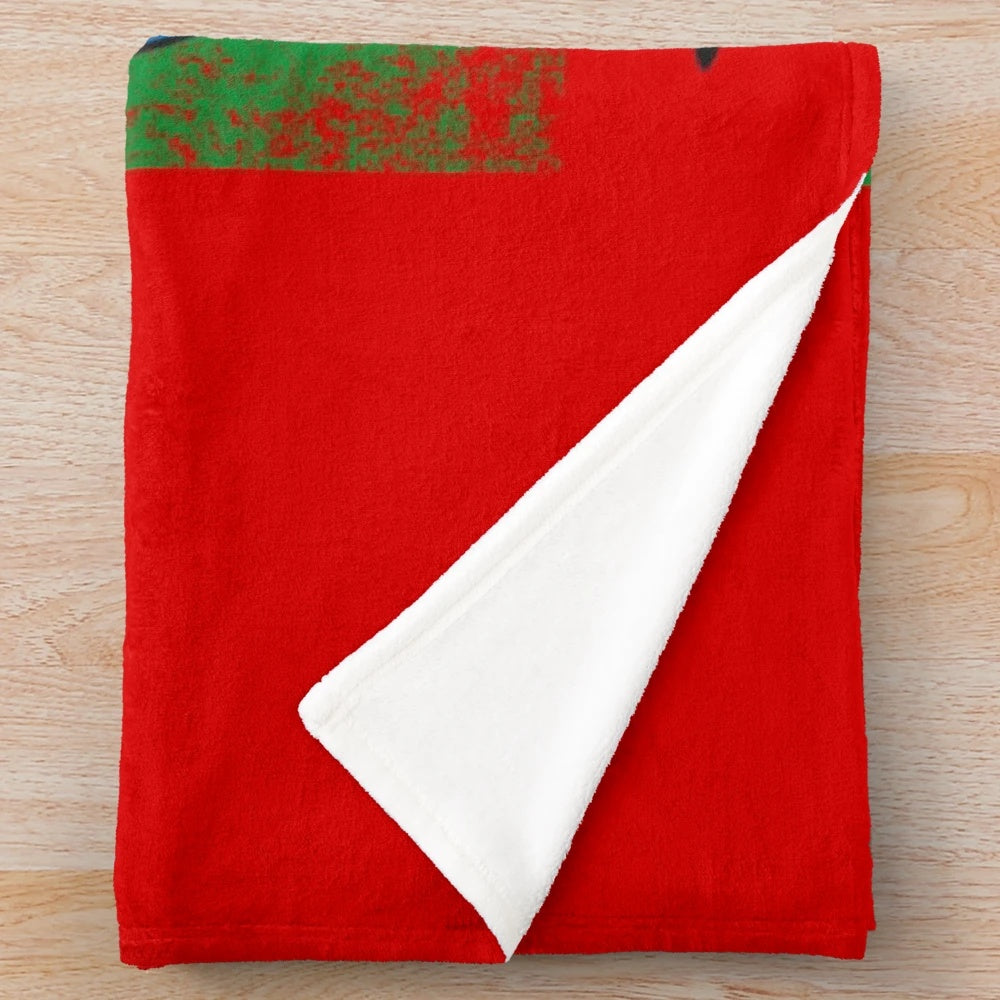 Soft and Plush Welsh Rugby Blanket with Rugby Ball and Vintage Flag Design
