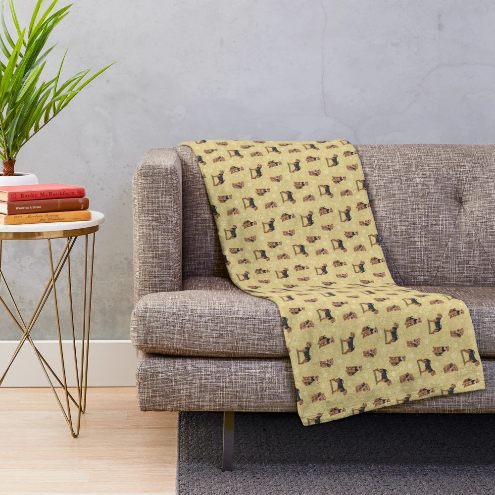 Soft and cuddly Welsh Terrier dog plush blanket