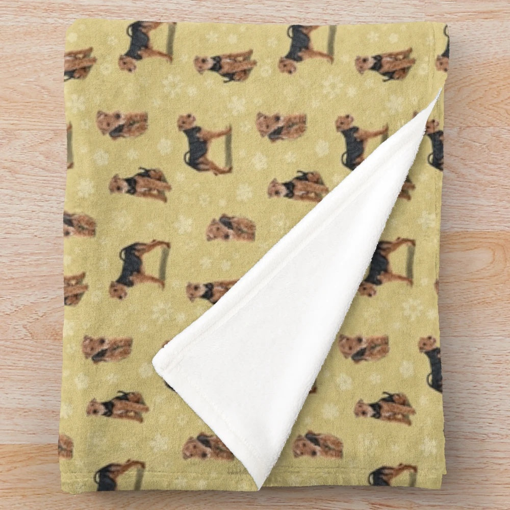 Soft and cuddly Welsh Terrier dog plush blanket