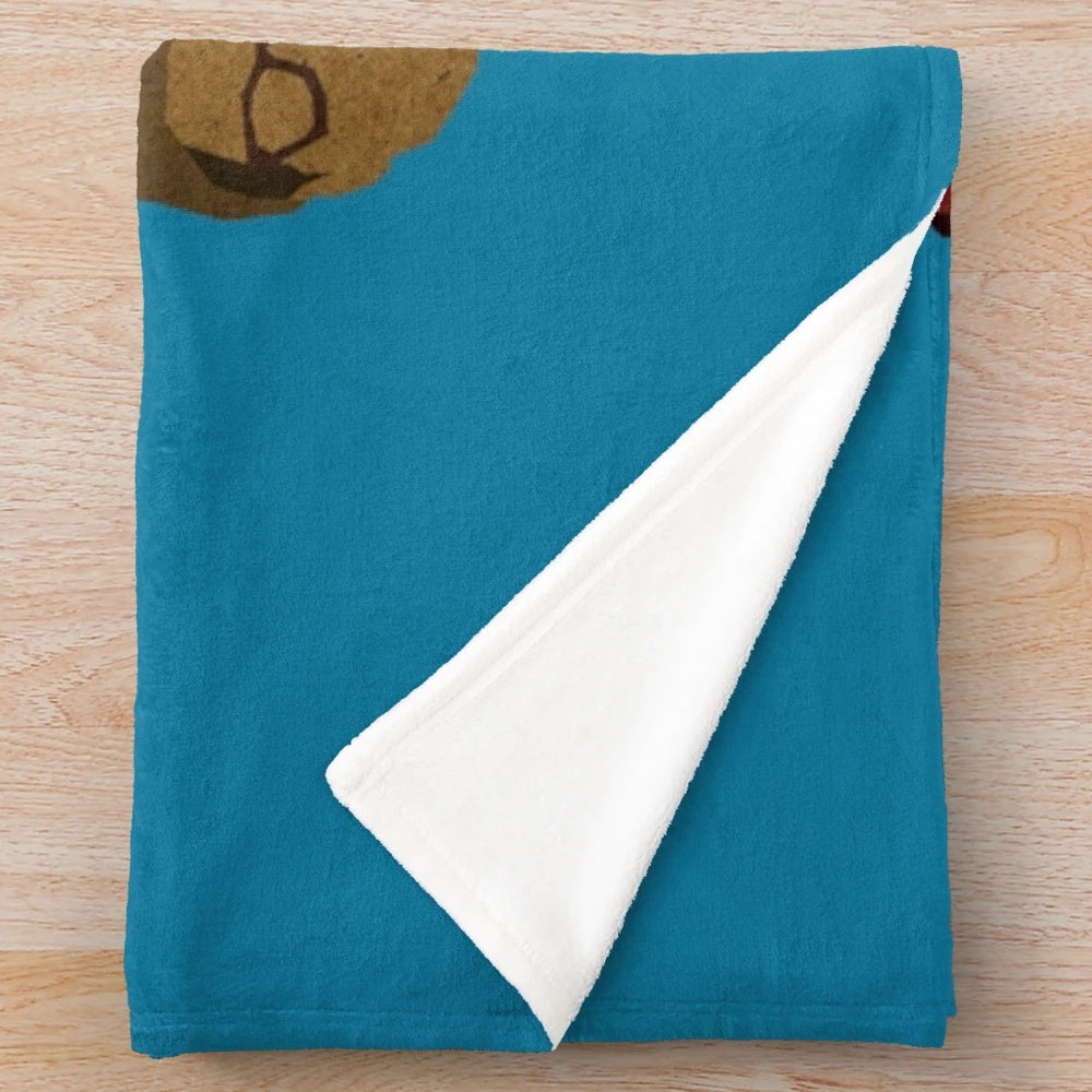 Wes Anderson-inspired plush blanket featuring iconic hats from the director's films