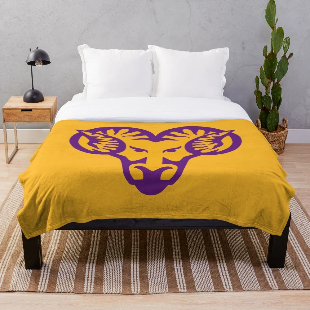 Soft and comfortable plush blanket featuring the West Chester Golden Rams logo and colors