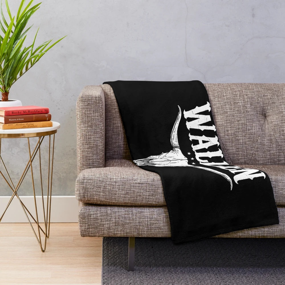 Wallen Western-Inspired Plush Blanket with Country Music Motifs