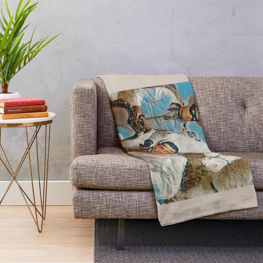 Lone Ranger-inspired plush blanket with swirl pattern design