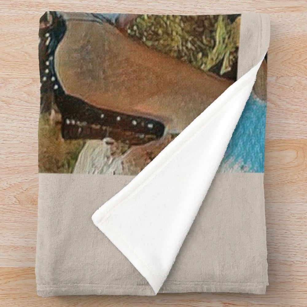 Lone Ranger-inspired plush blanket with swirl pattern design